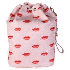 Prada Alabaster Pink Re-Nylon Lips Wristlet Pouch