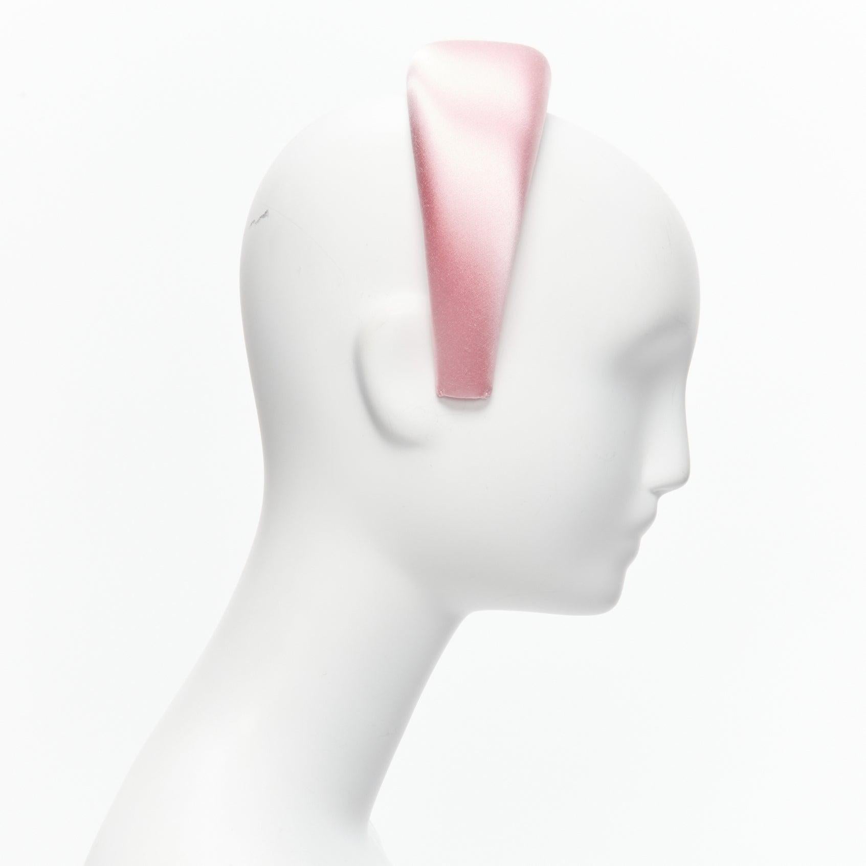 Women's PRADA Alice light pink satin oversized padded puffy headband For Sale