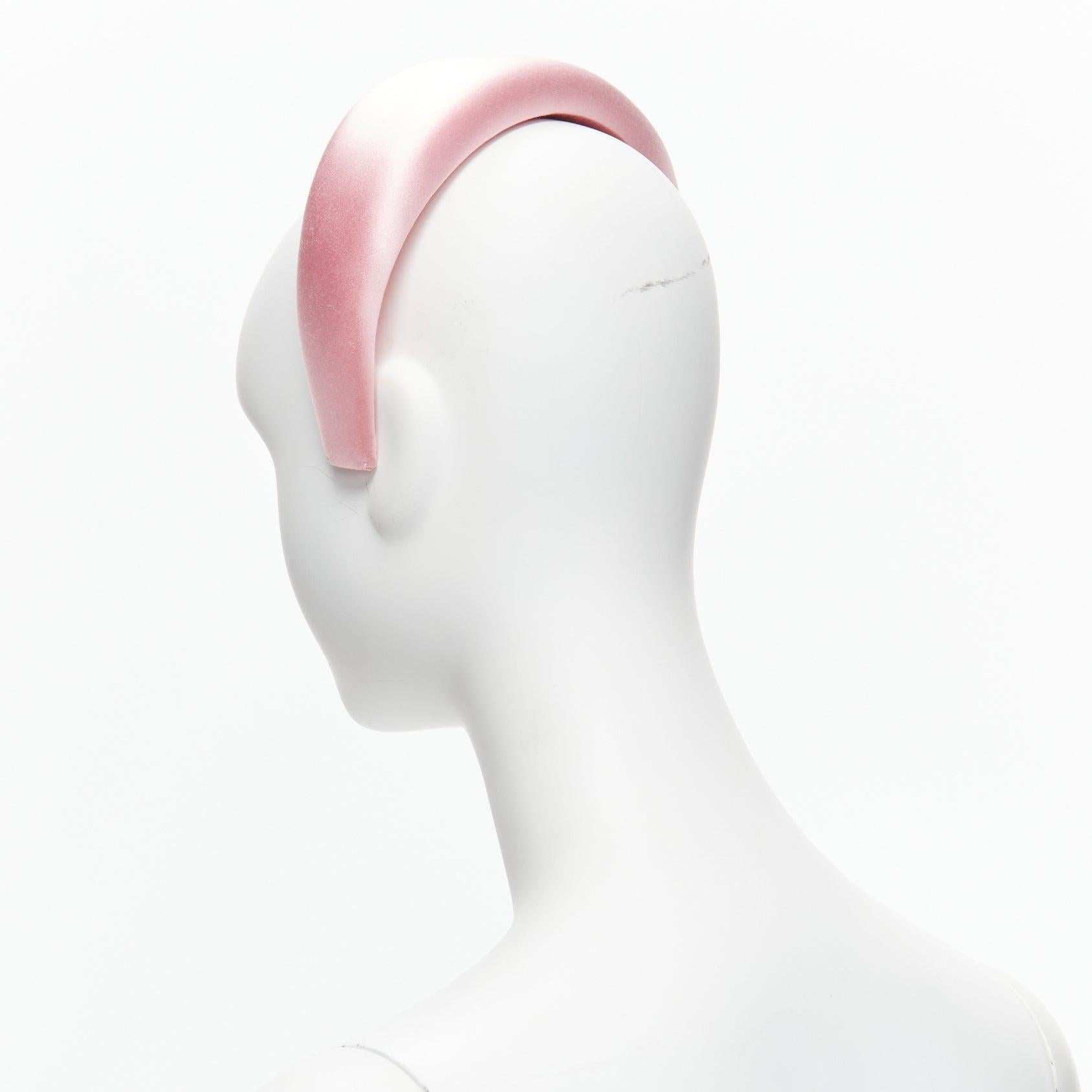 PRADA Alice light pink satin oversized padded puffy headband For Sale 2