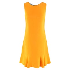 Prada Amber Yellow Ruffled Sleeveless Shift Dress - Size US 2