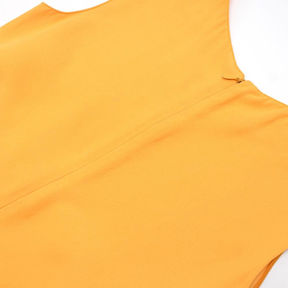 Women's Prada Amber Yellow Ruffled Sleeveless Shift Dress XXS IT 38