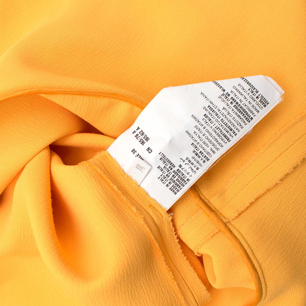 Prada Amber Yellow Ruffled Sleeveless Shift Dress XXS IT 38 1