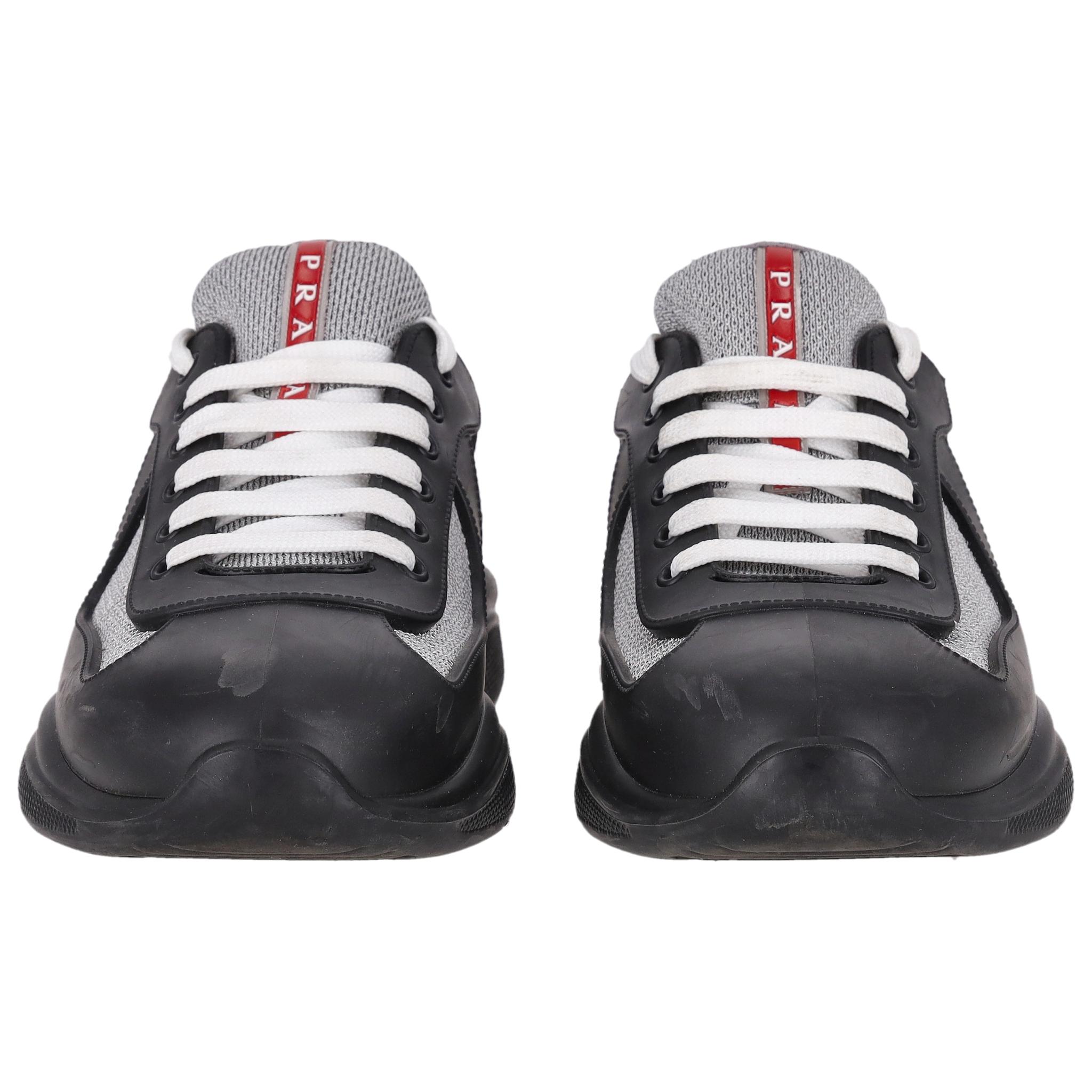 Prada America's Cup Turnschuhe aus Gummi und Mesh (Schwarz)
