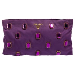 Prada Anemone Tessuto Pietre Jeweled Clutch