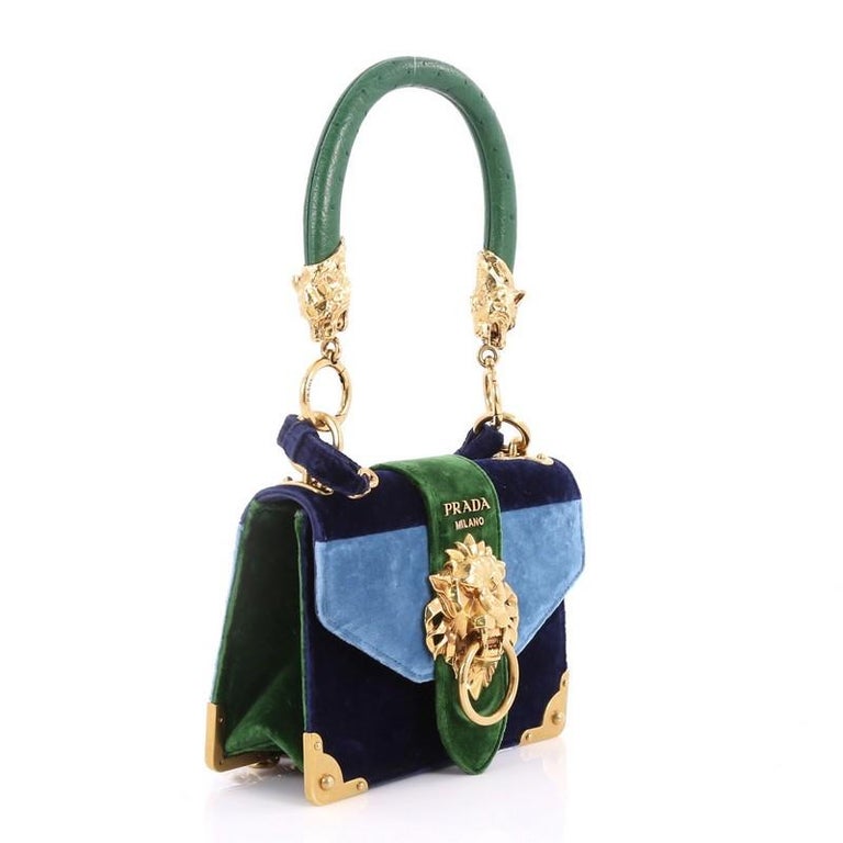 Prada Animalier Cahier Convertible Shoulder Bag Velvet Small at 1stDibs