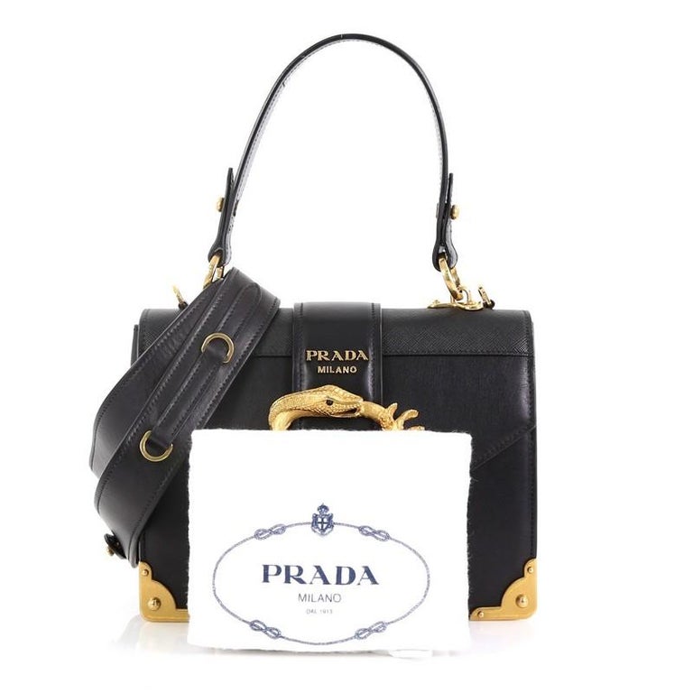 Prada Animalier Cahier Crossbody Bag City Calf and Saffiano Leather