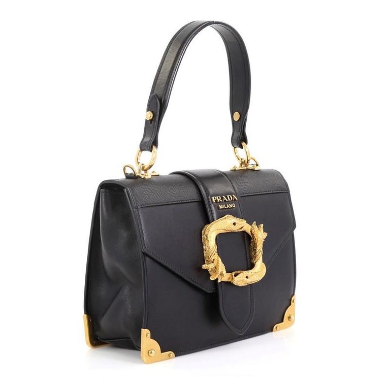 Prada Animalier Cahier Crossbody Bag City Calf and Saffiano Leather Small at 1stDibs