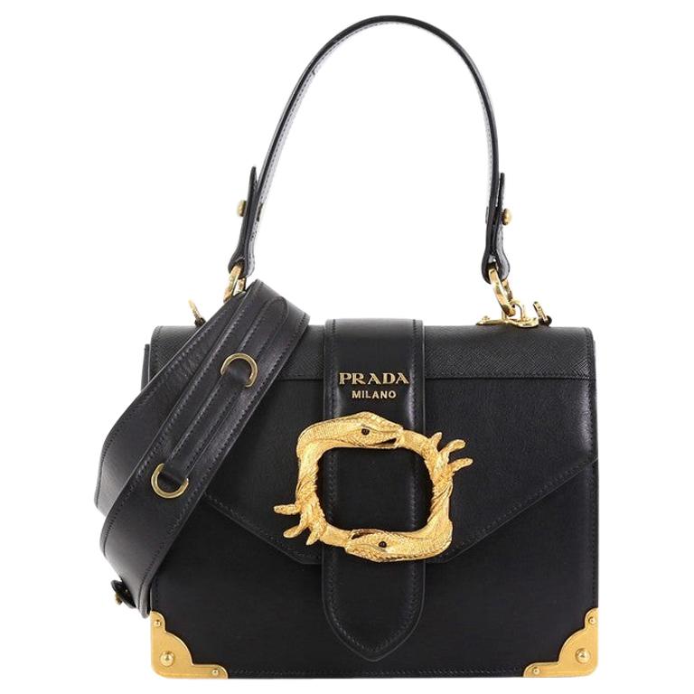 Prada Saffiano-Trimmed City Calf Crossbody Bag