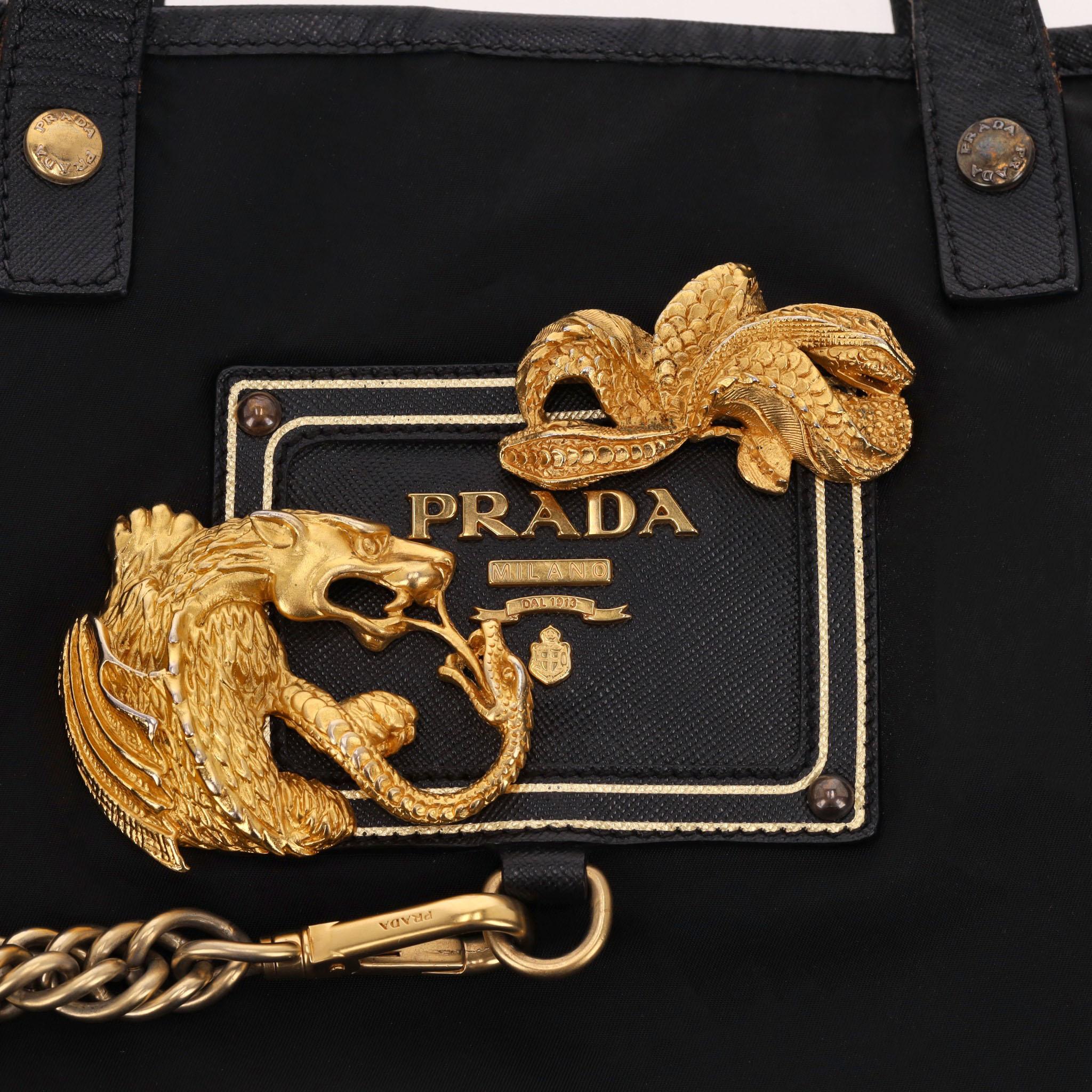 Prada Animalier Dragon Canvas Tote Bag 2