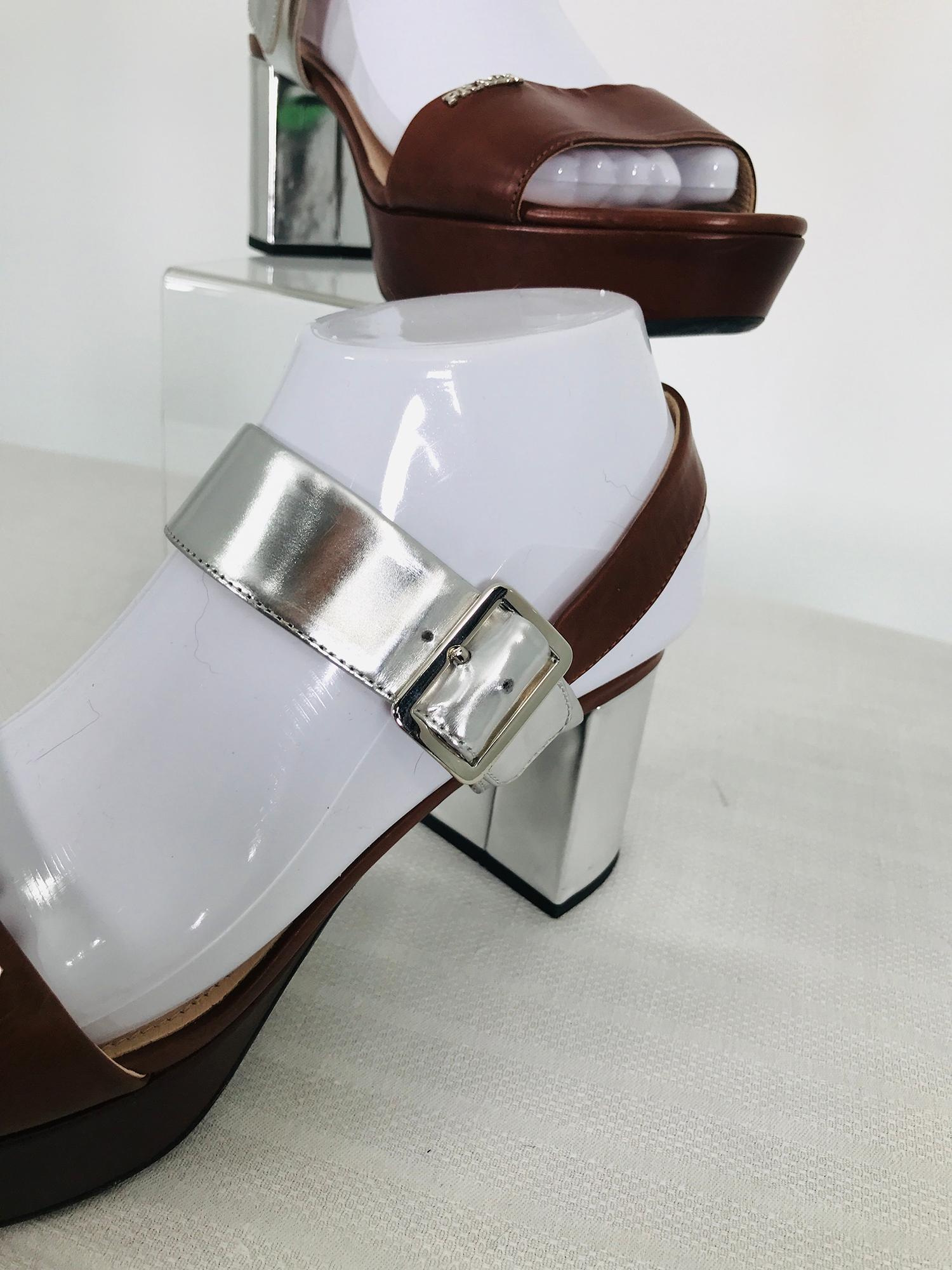 prada silver platform sandals