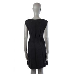 PRADA anthracite grey wool CAP SLEEVE KNIT Dress 40