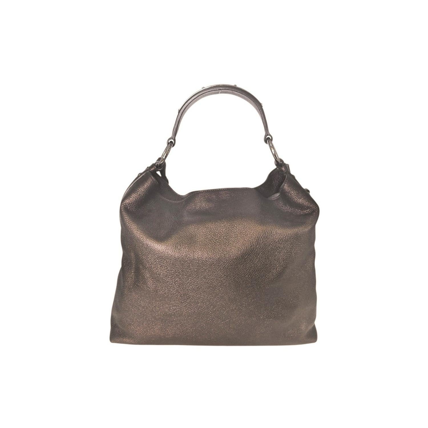 Prada Antico Mordore Vitello Daino Leather Hobo Bag BR3980 In Good Condition For Sale In Scottsdale, AZ