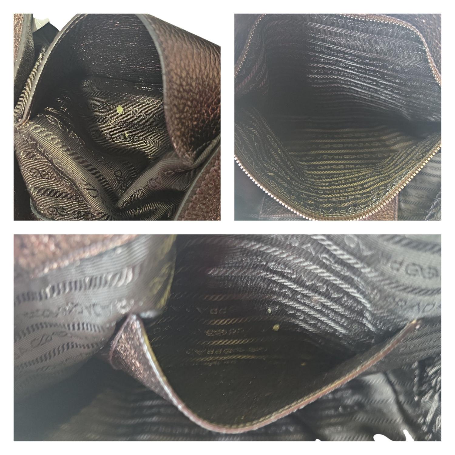 Prada Antico Mordore Vitello Daino Leather Hobo Bag BR3980 For Sale 3