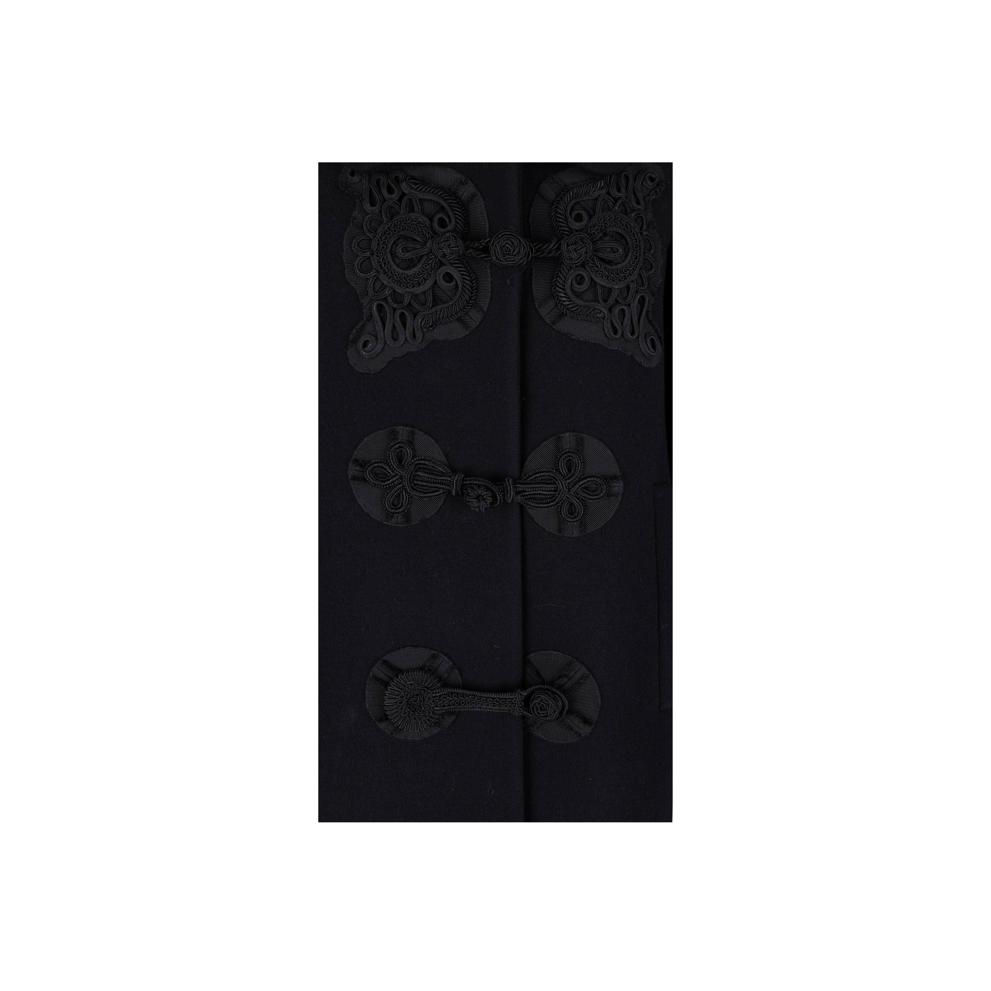 Prada Appliqué Embroidered Wool Coat For Sale 2