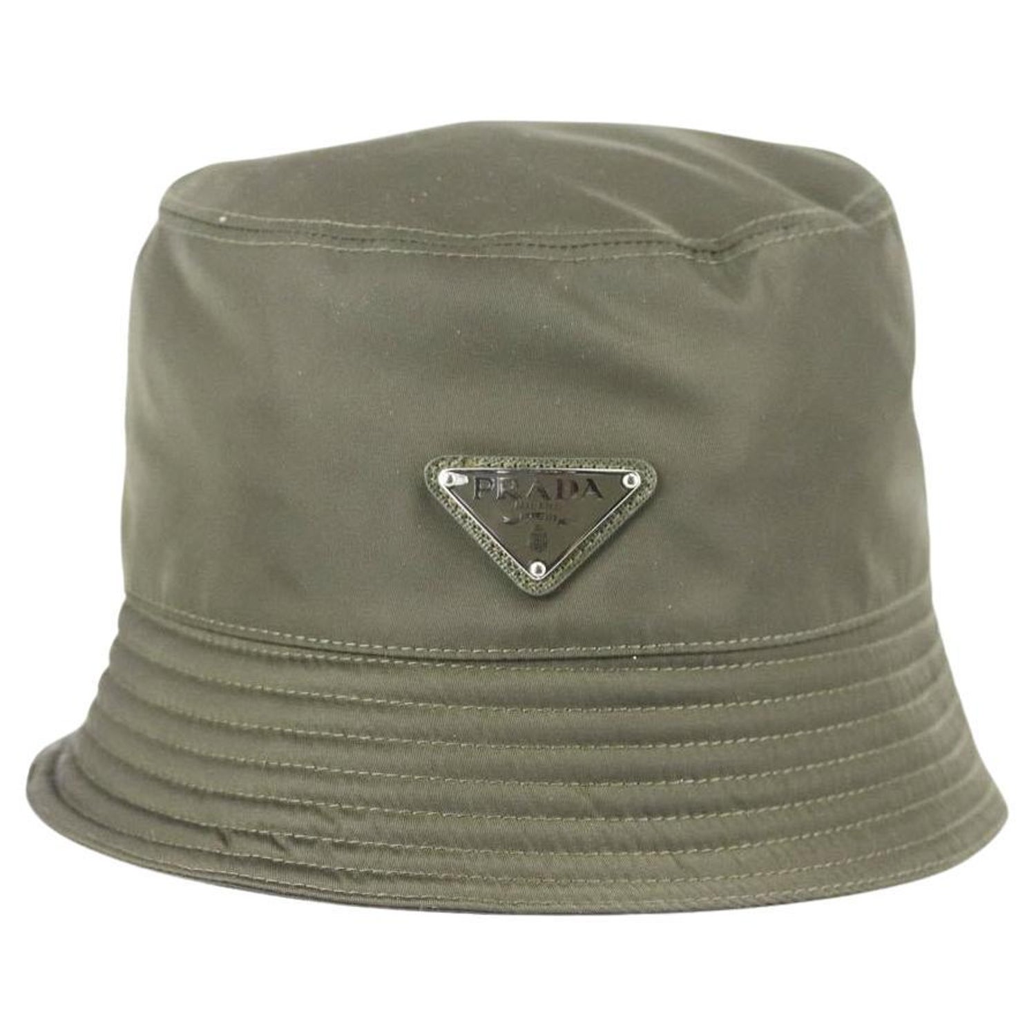 Prada Appliquéd Nylon Bucket Hat Medium For Sale at 1stDibs