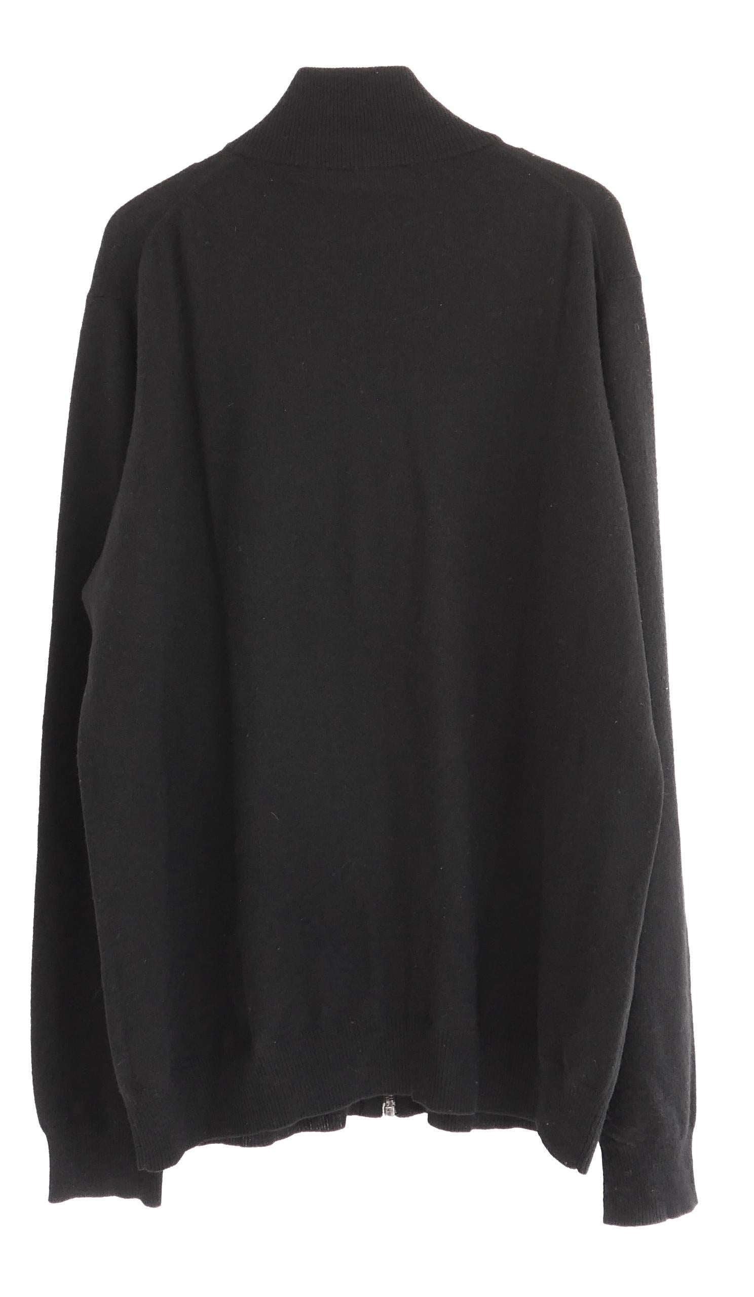 Noir Prada - Cardigan zippé en cachemire d'archives en vente
