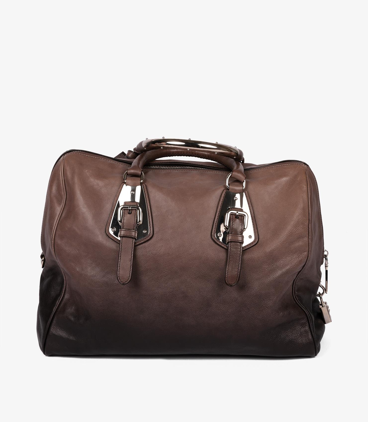 Prada Ardesia & Fumo Ombre Glace Calf Leather Bowling Bag 1
