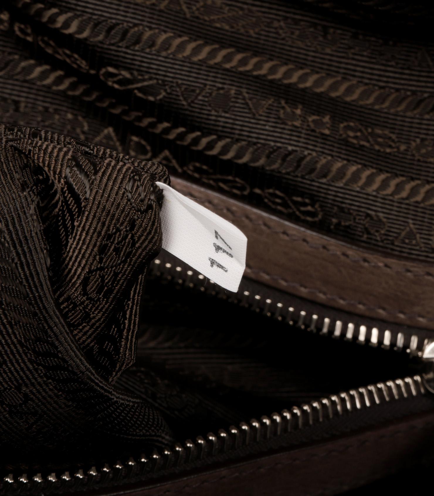 Prada Ardesia & Fumo Ombre Glace Calf Leather Bowling Bag 3