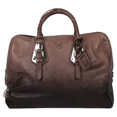 Prada Ardesia & Fumo Ombre Glace Calf Leather Bowling Bag