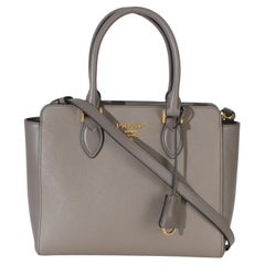 Prada Argilla Saffiano Soft Calfskin Small Top Handle Tote