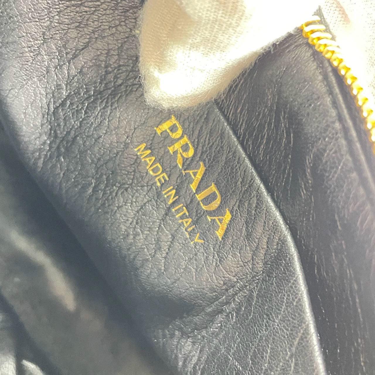 Prada Arqué black calfskin leather shoulder bag Crescent Moon Shape 5