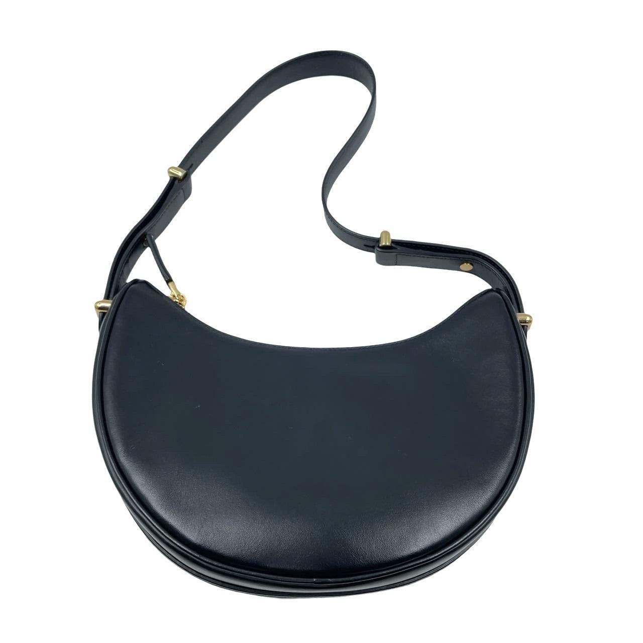 Prada Arqué black calfskin leather shoulder bag Crescent Moon Shape 1