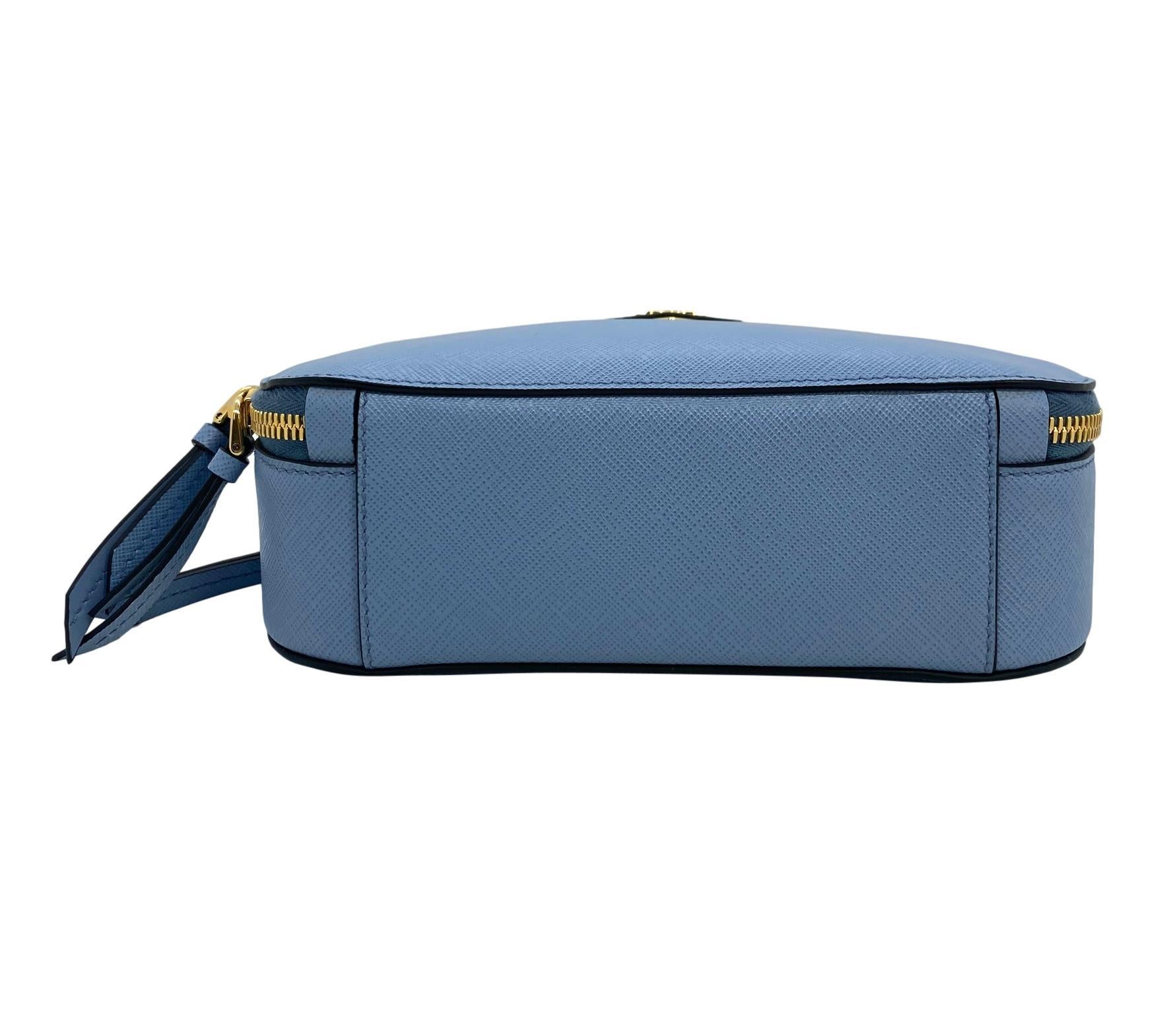 Women's or Men's Prada Astral Blue Saffiano Leather Odette Top Handle Cross-body Bag