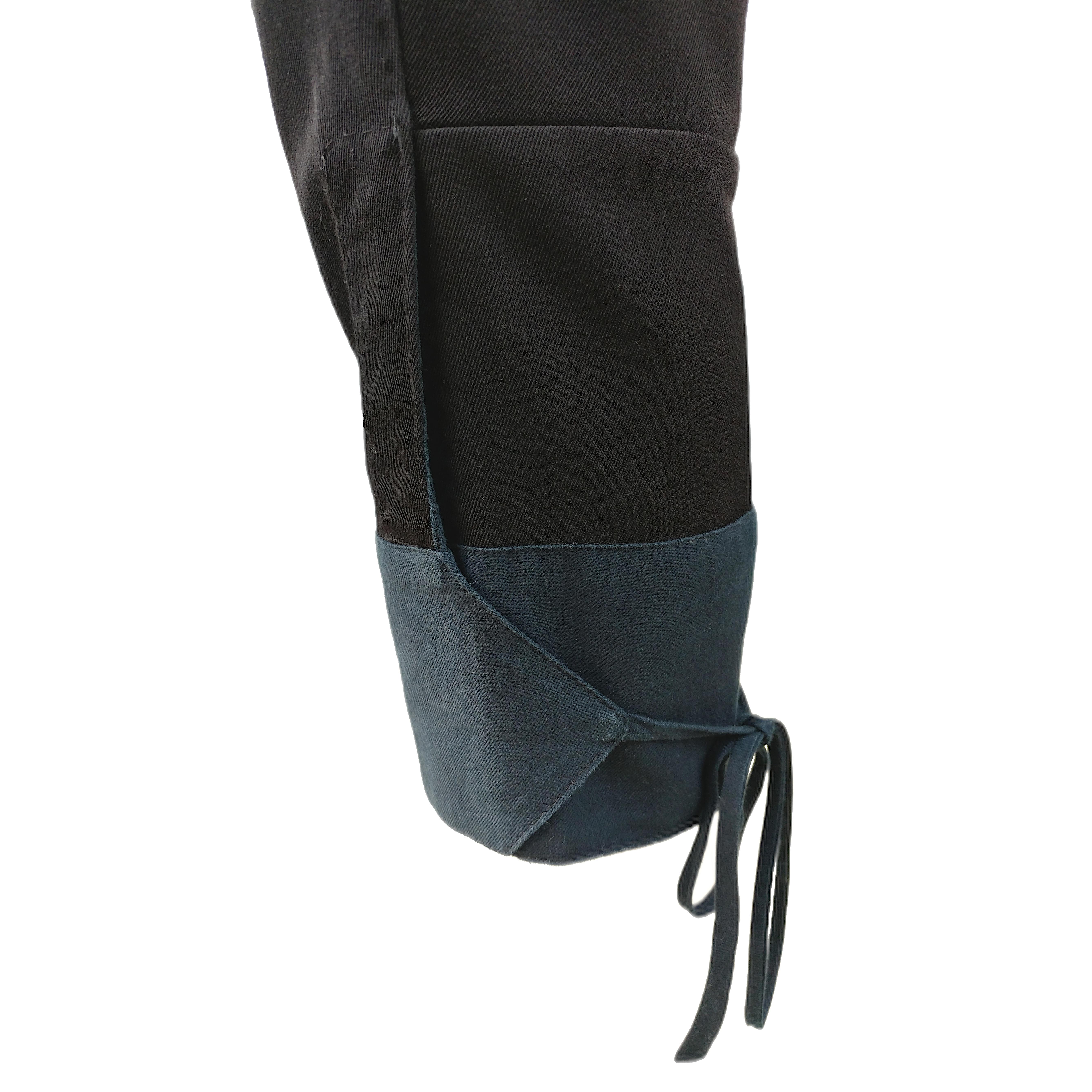 Black PRADA – Authentic Dark Blue Riding Pants w/ Leather Applications  Size 8US 40EU For Sale