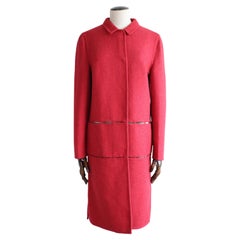 Prada Autumn/Winter 1998 Runway Campaign Red Wool Open Stitched Coat
