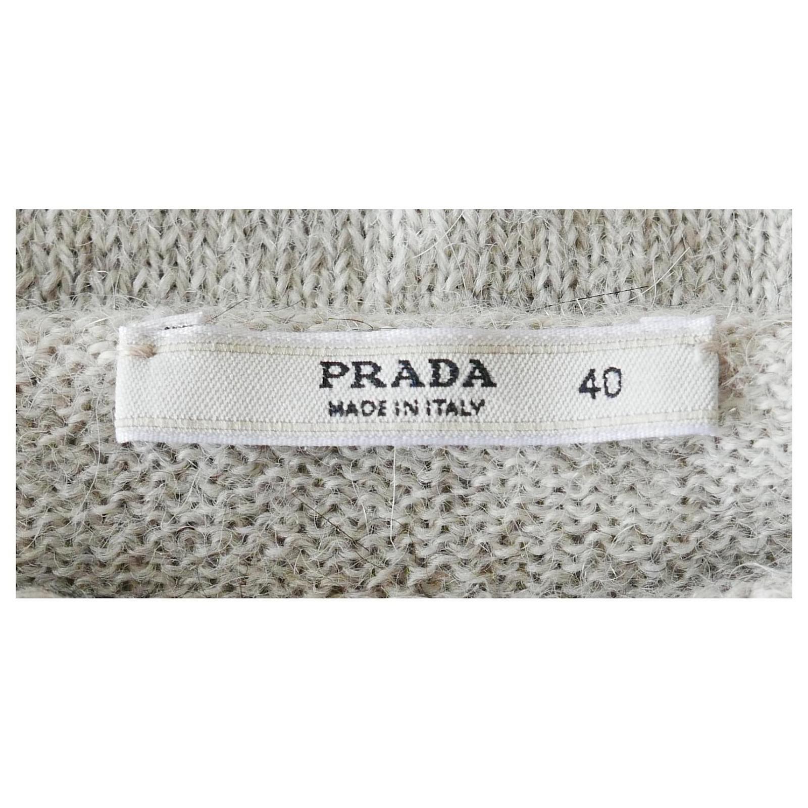 Prada AW01 Sequin Trim Argyle Sweater Grey For Sale 1
