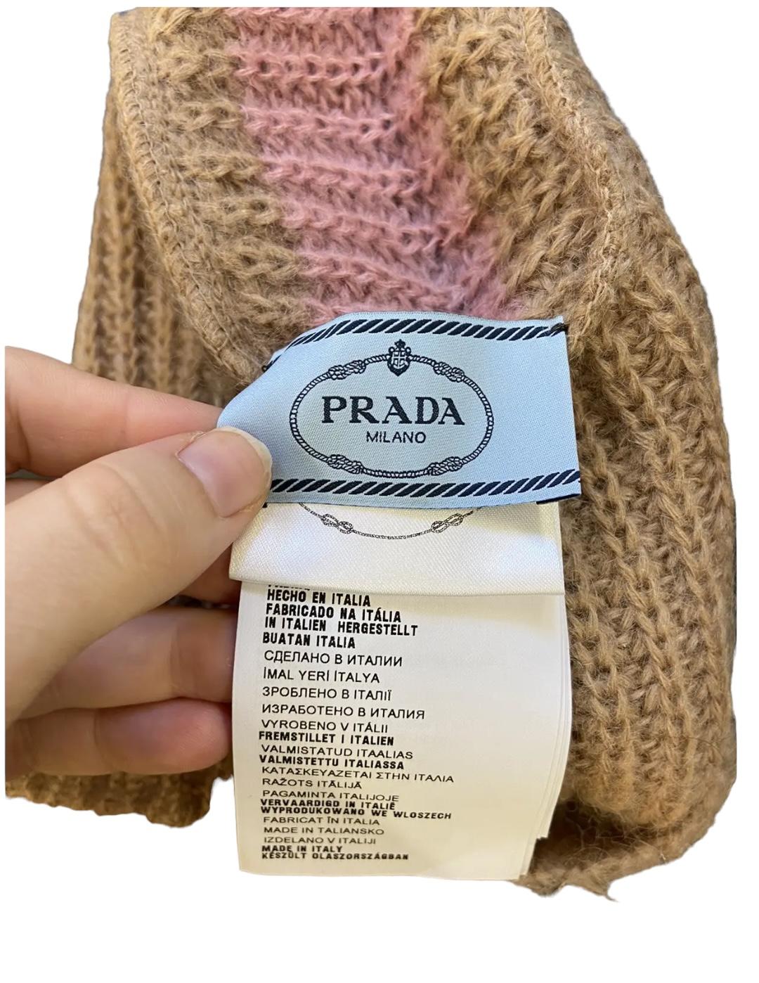 Prada AW07 Mohawk Mohair Beanie In Good Condition For Sale In LISSE, NL