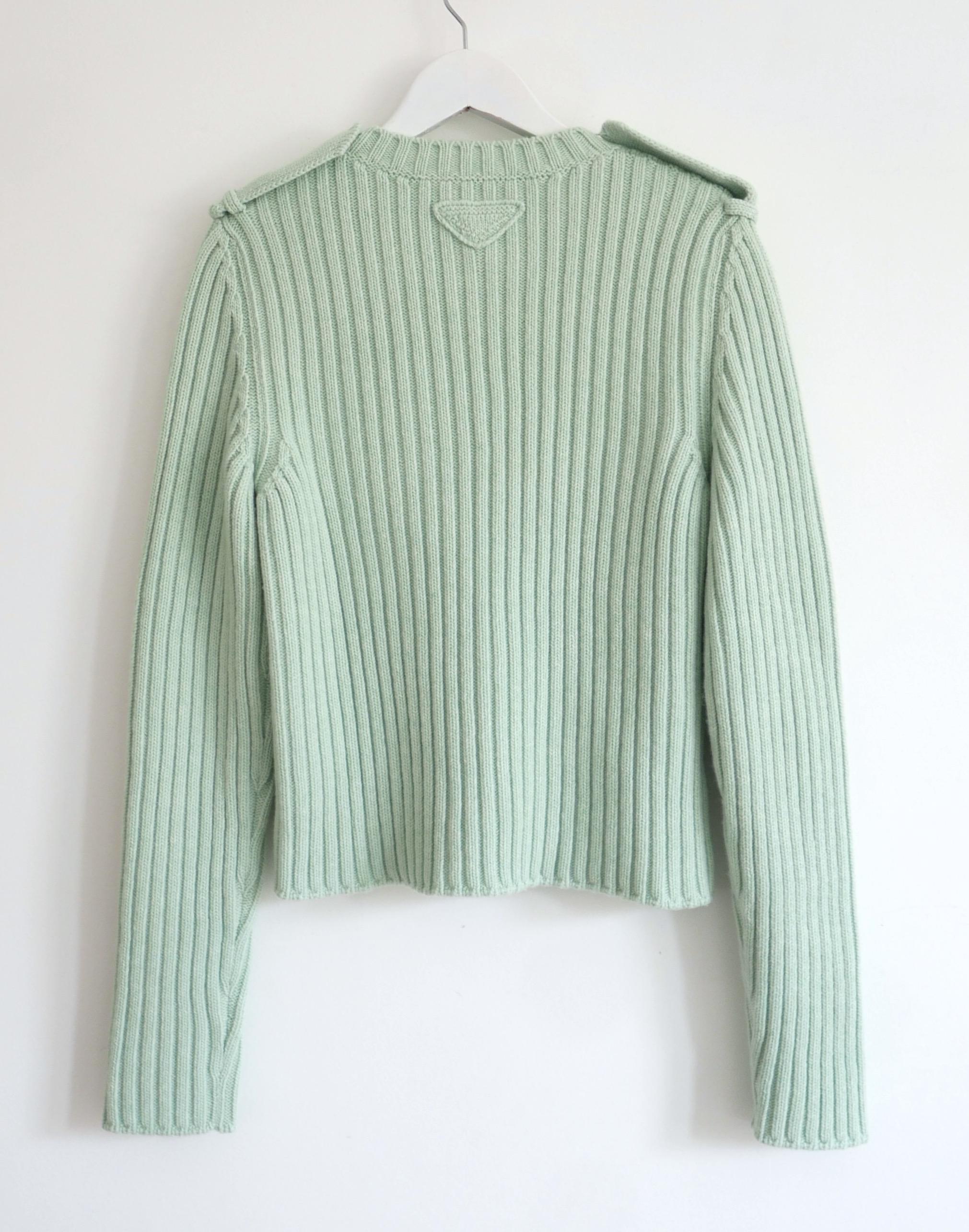 Women's Prada AW23 Wool & Cashmere Utility Sweater 