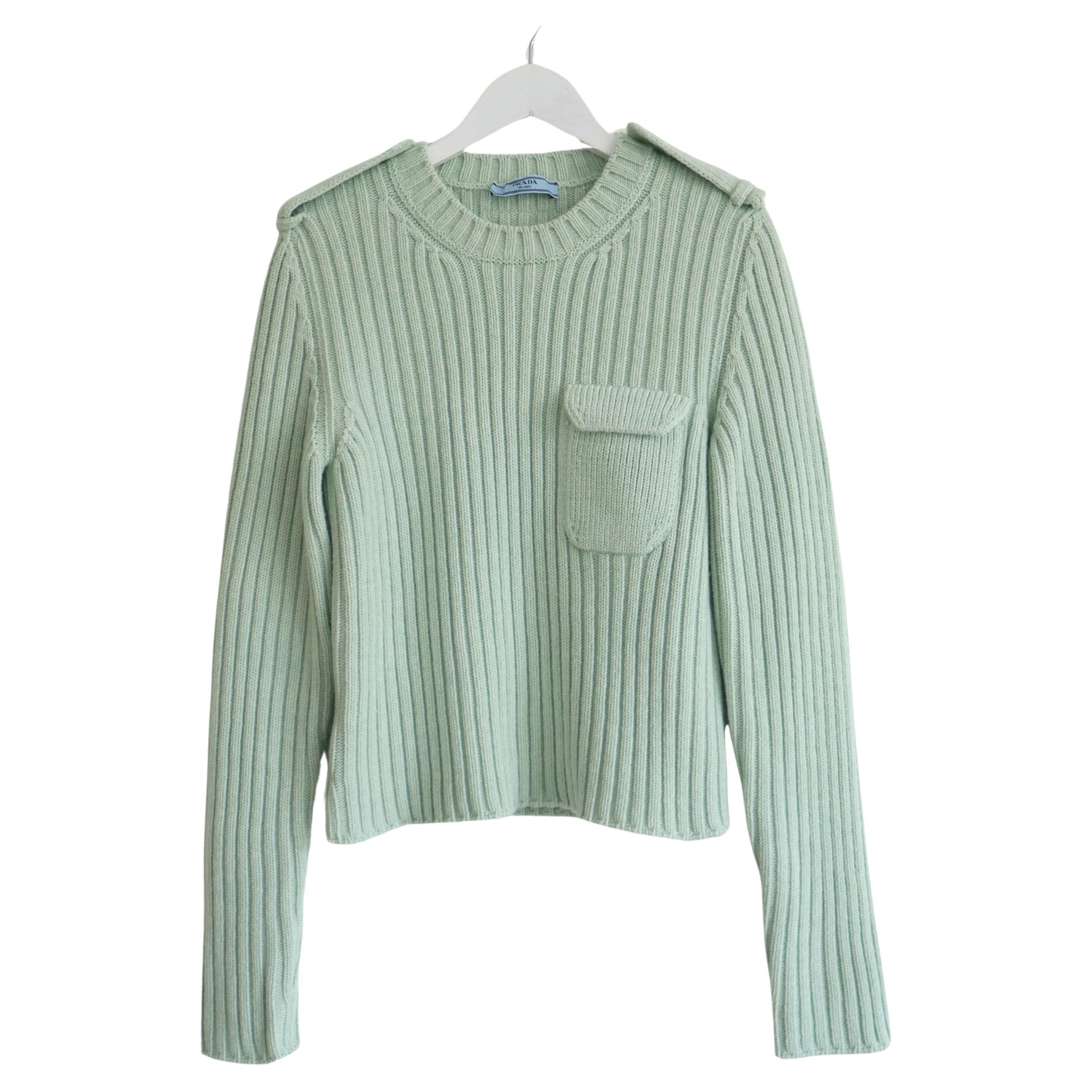 Prada AW23 Wool 
Cashmere Utility Sweater