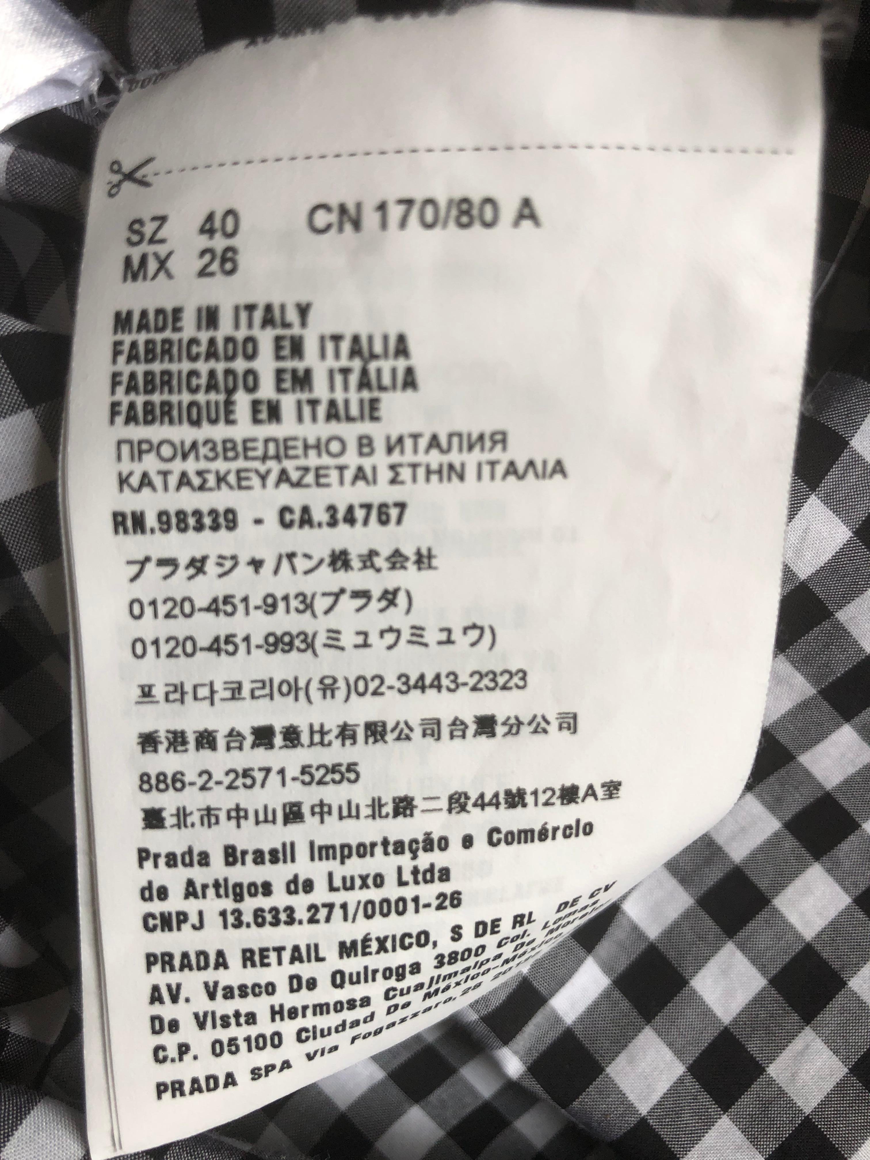 PRADA B & W Vichy kariertes schulterfreies Top/Tunika (40 Itl) 4