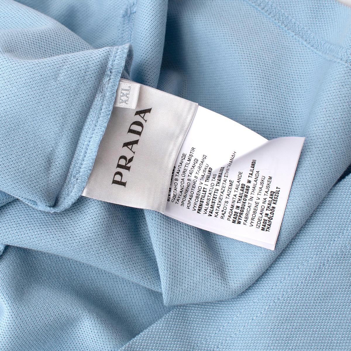 Polo a maniche corte Prada Baby Blue in vendita 5