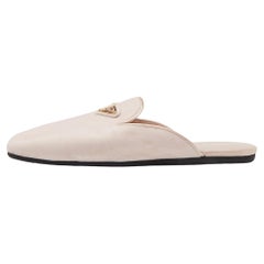 Prada Baby Pink Velvet Flat Mules Size 36