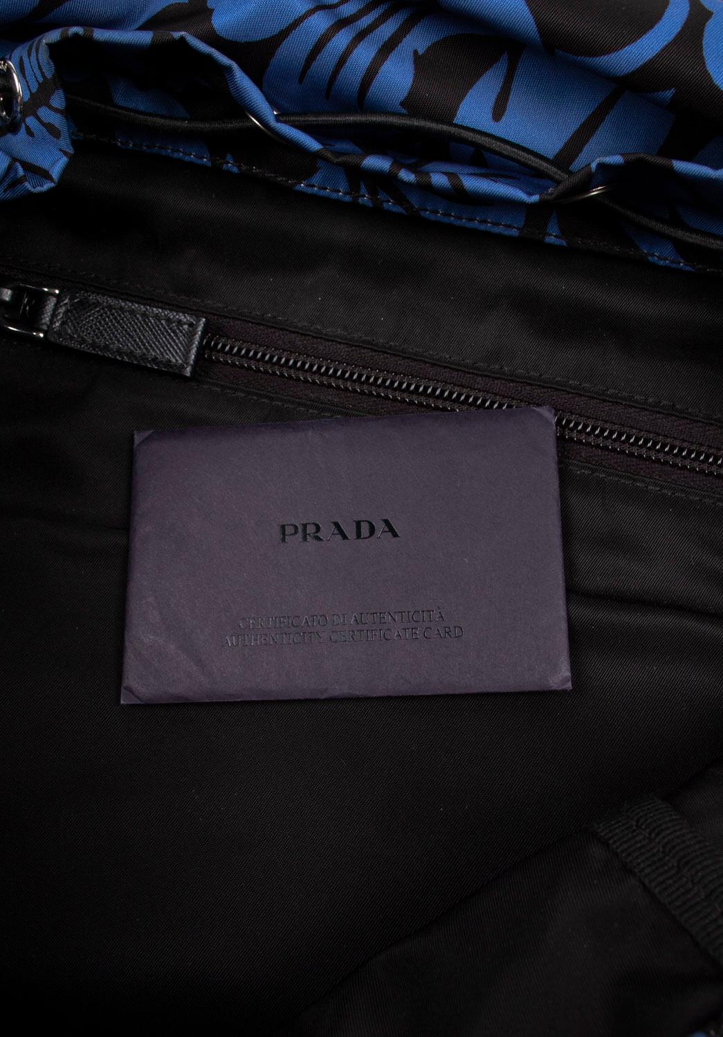 Prada Backpack Floral Men Bag, Large, S1128 For Sale 1