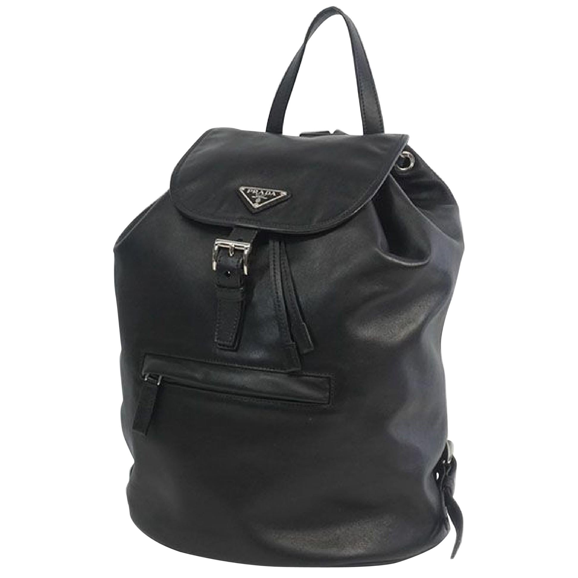 PRADA Backpack unisex ruck sack Daypack BZ032L Nero( black) For Sale at