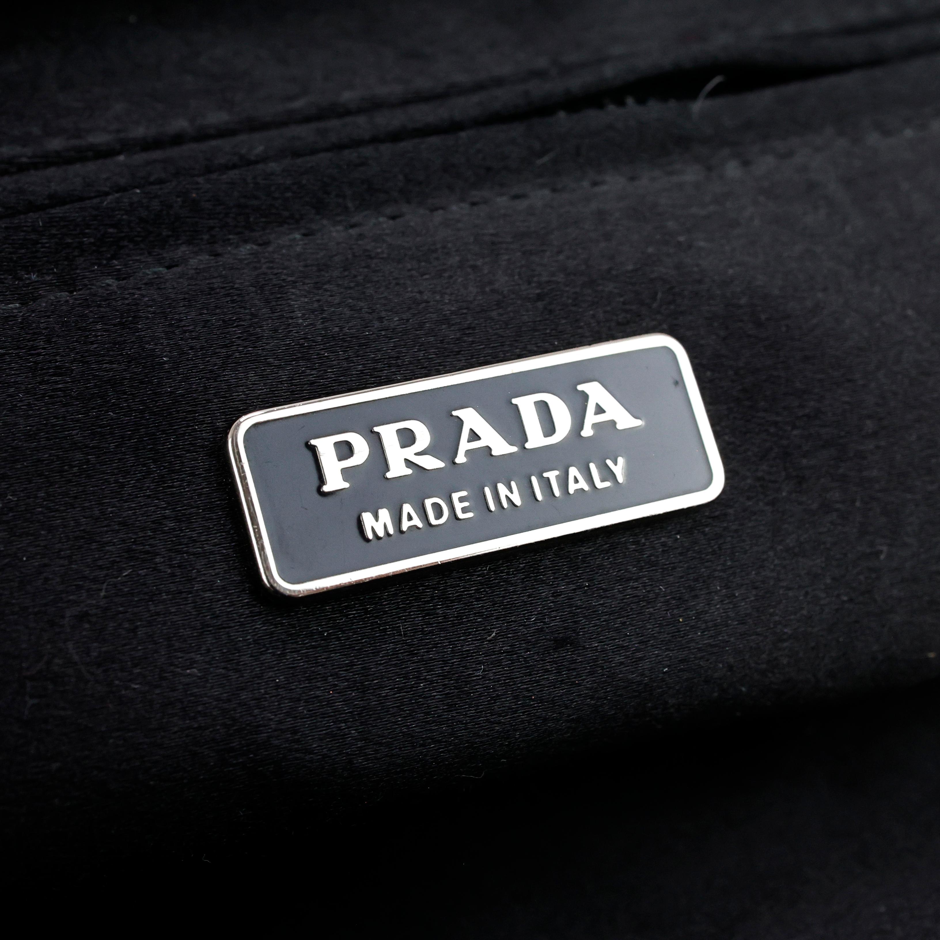 Prada Bag with Crystal handle in Silk For Sale 3