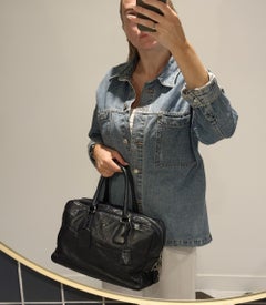 Prada Baltico Antiqued Nappa Leather Large Bauletto Tote