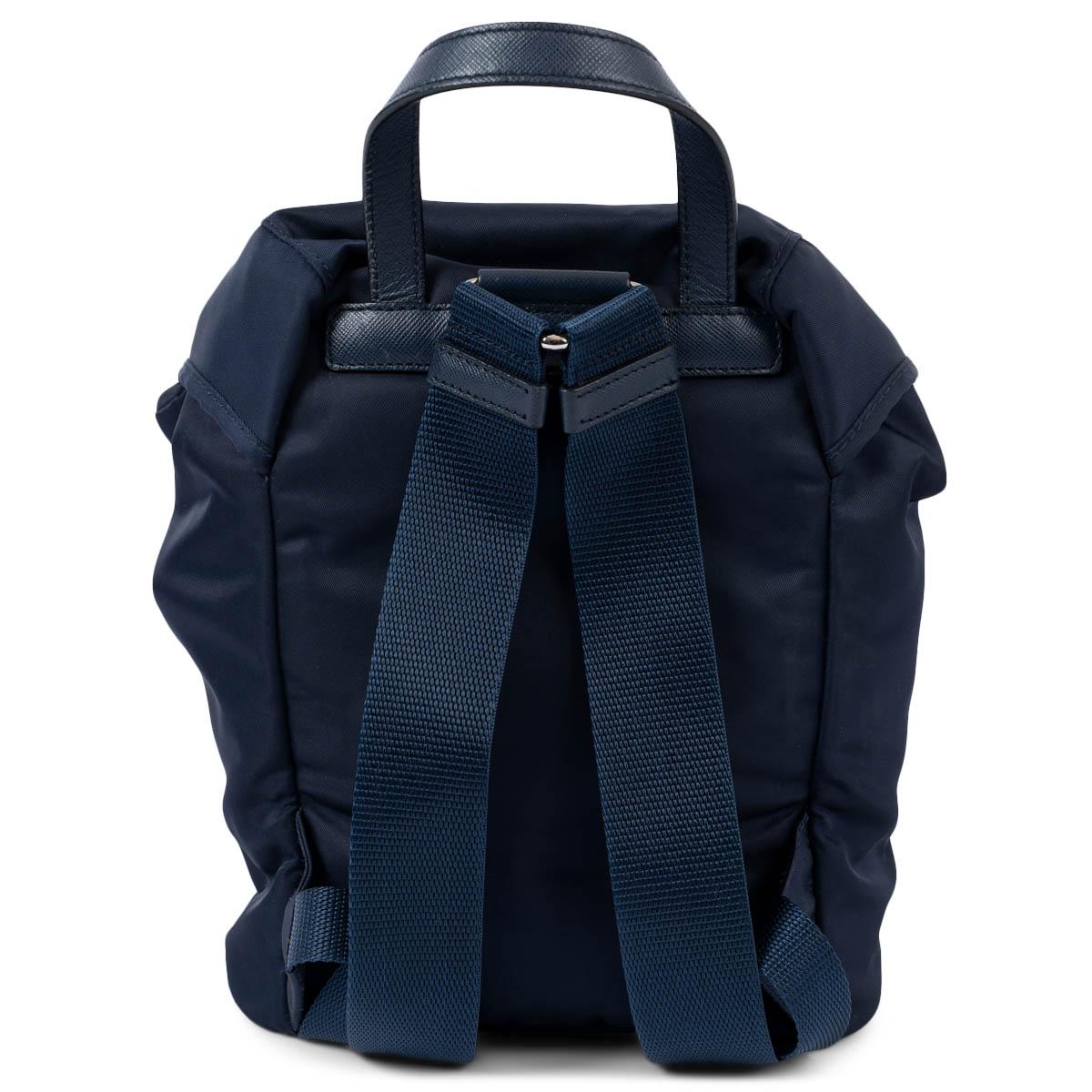 PRADA Baltico blue nylon VELA SMALL BACKPACK Bag In Excellent Condition For Sale In Zürich, CH