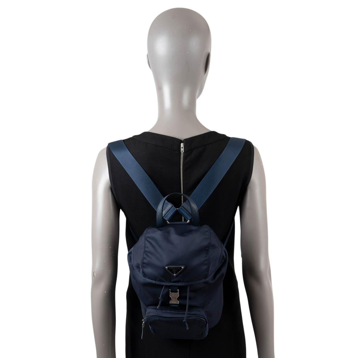 PRADA Baltico blue nylon VELA SMALL BACKPACK Bag For Sale 4