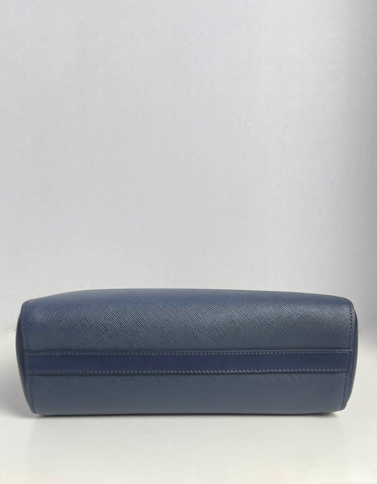 Prada Baltico Navy Blue Saffiano Leather Small Top Handle Crossbody Bag ...