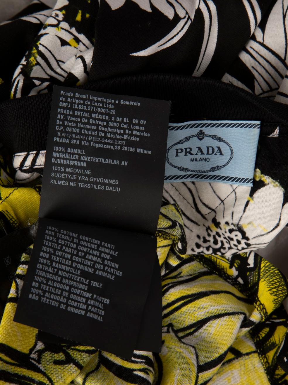 Prada Banana & Floral Print Knee Length Dress Size S 1