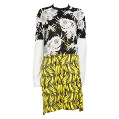 Prada Banana & Floral Print Knee Length Dress Size S