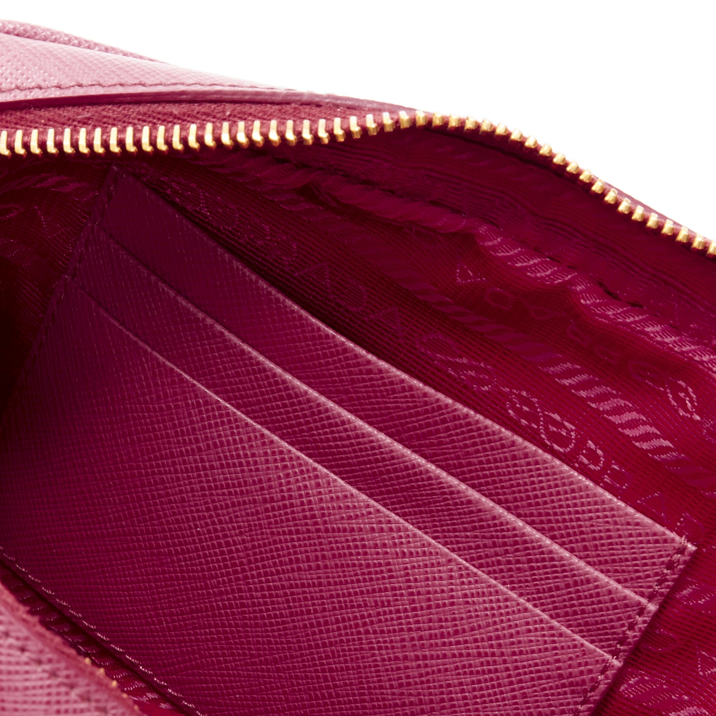 PRADA Bandoliera Bruyere pink saffiano leather gold logo crossbody camera bag 2