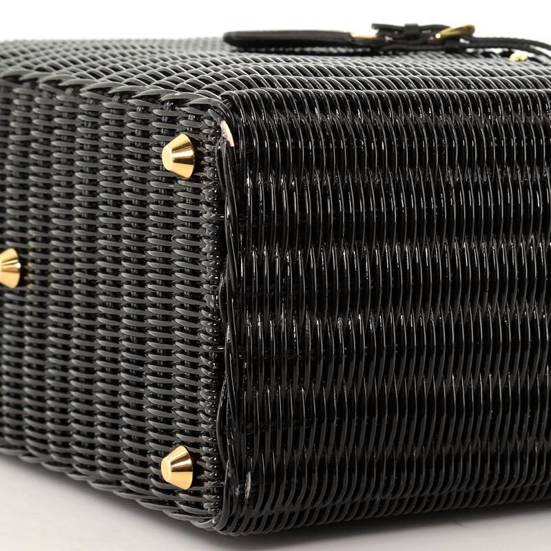 Prada Basket Bag Wicker with Canapa Large In Good Condition In NY, NY