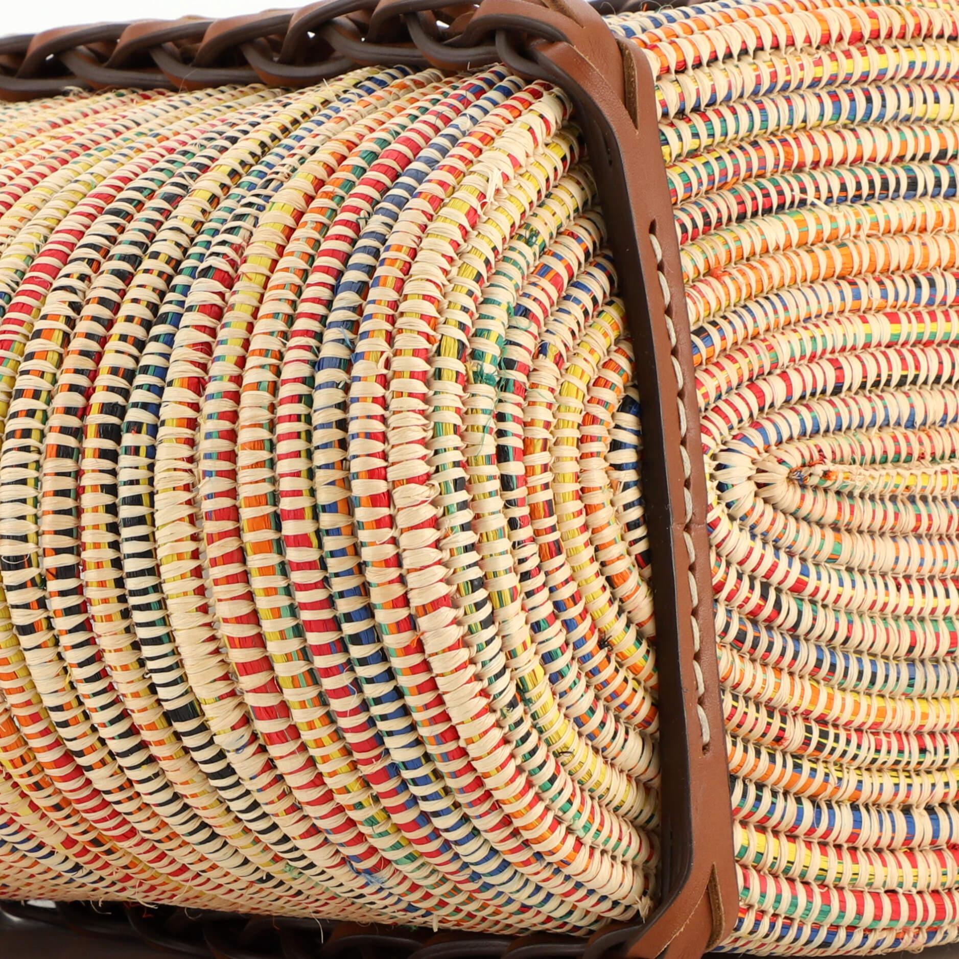 Prada Basket Tote Woven Raffia with Leather Medium 1