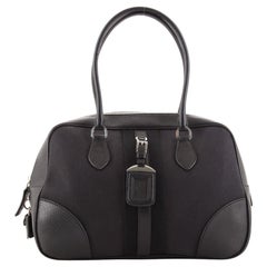 Prada Bauletto Bag Canvas with Leather Medium
