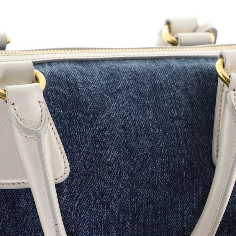 Prada Bauletto Bag Denim with Saffiano Leather Medium 2